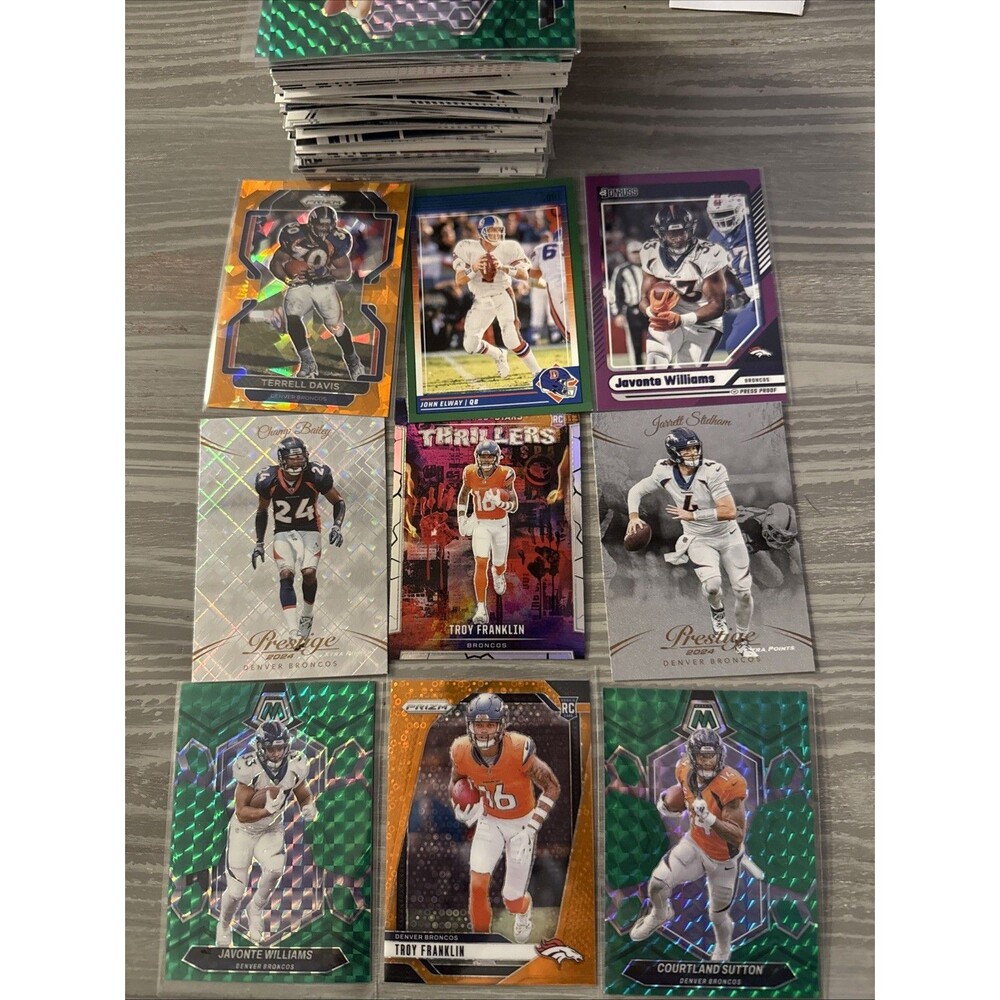Denver Broncos Football Card Lot Bundle- Approx. 100 Cards With Inserts